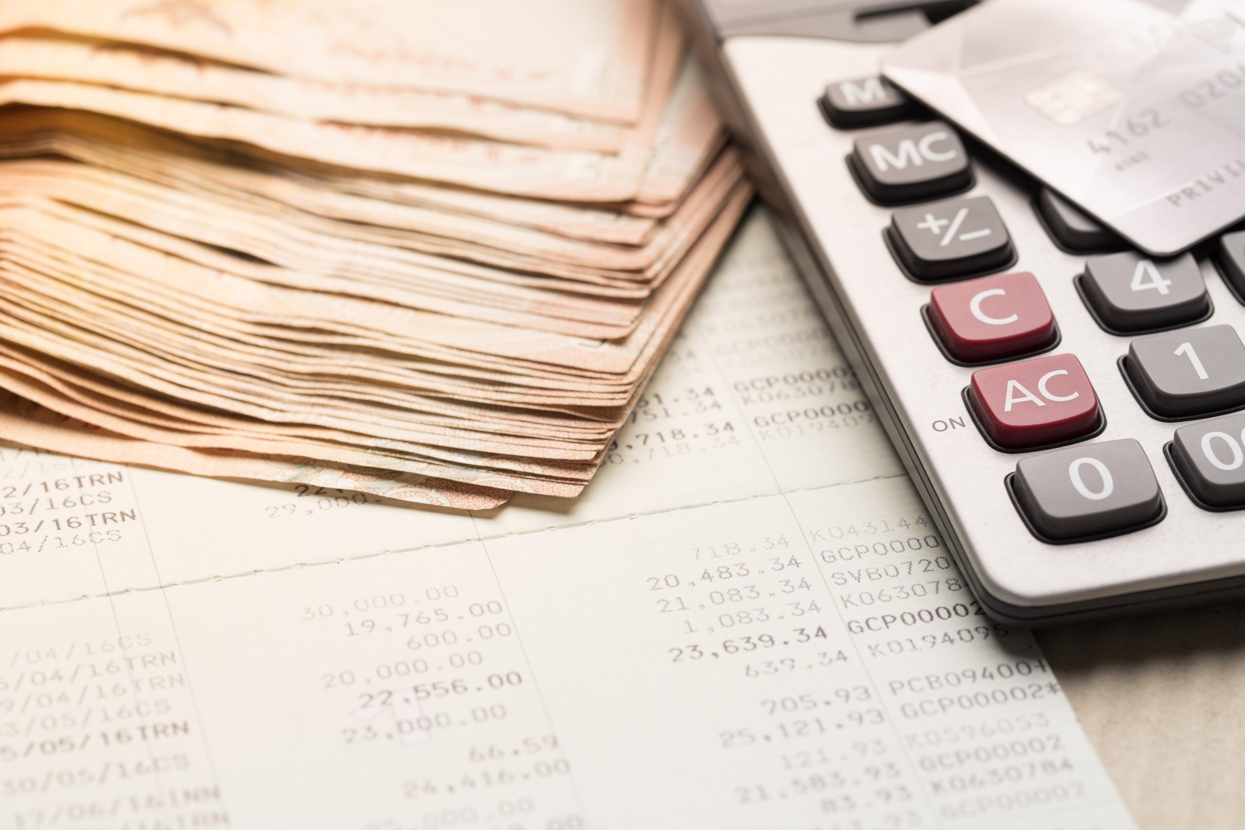 passbook and calculator,finance and banking concept